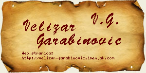 Velizar Garabinović vizit kartica